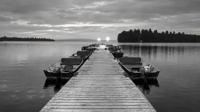 AI illustration of A dock on East Grand Lake in Weston, Maine