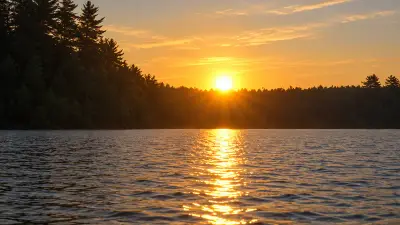 AI illustration of Sunrise over East Pond in Smithfield, Maine