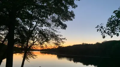 Evening over Sebec Lake from the town of Sebec, Maine