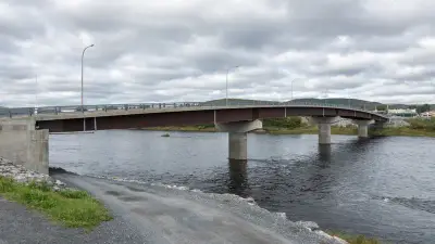 Saint John River and the bridge at Fort Kent, Maine, photographed in September 2023